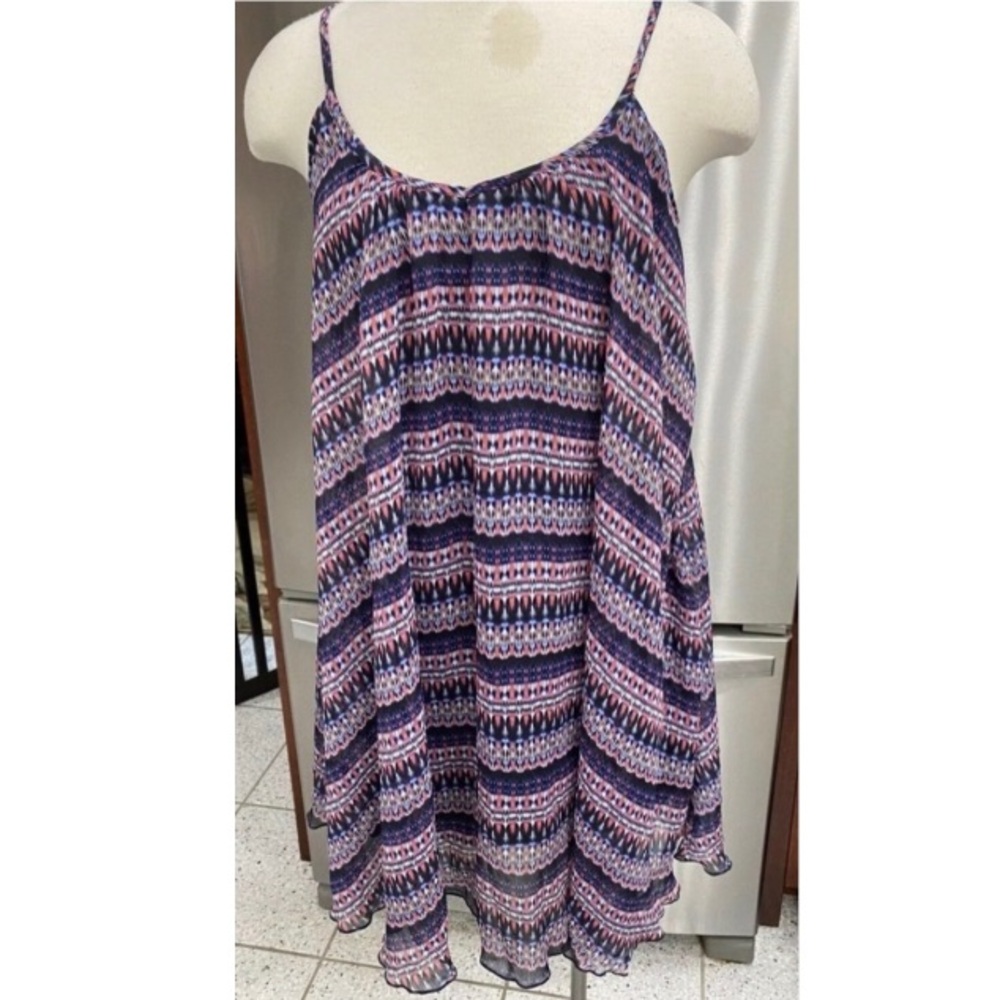 Express Women’s Babydoll Spaghetti Strap Sun Dress (Size: XS)(Navy Blue) - Picture 2 of 7